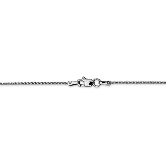 1.2mm, 14k White Gold, Solid Parisian Wheat Chain Necklace, 18 Inch - Picture 4 of 8